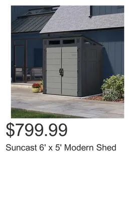 Costco Suncast 6' x 5' modern shed offer