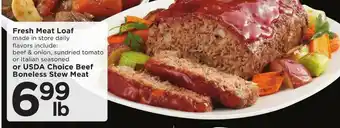 Cub Foods Fresh Meat Loaf Or USDA Choice Beef Boneless Stew Meat offer