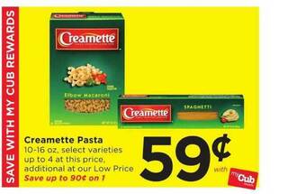 Cub Foods Creamette Pasta offer