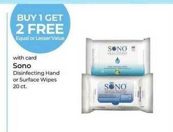 Rite Aid Sono Disinfecting Hand Or Surface Wipes offer