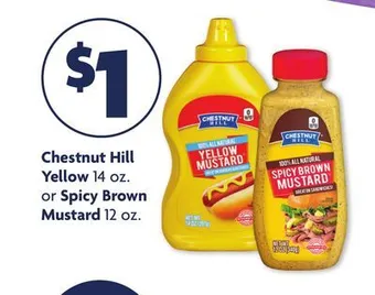 Family Dollar Chestnut hill yellow 14 oz. or spicy brown mustard 12 oz offer