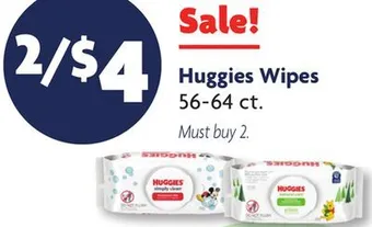 Family Dollar Huggies wipes offer