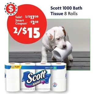 Family Dollar Scott 1000 bath tissue offer