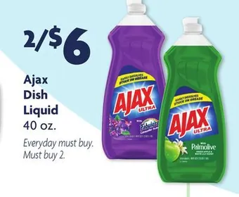 Family Dollar Ajax dish liquid offer