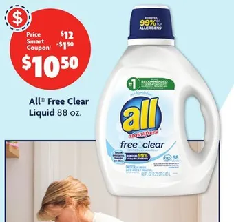 Family Dollar All free clear liquid offer