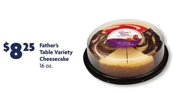 Family Dollar Father's table variety cheesecake offer