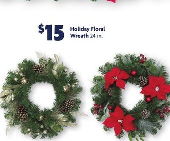 Family Dollar Holiday floral wreath offer