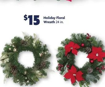 Family Dollar Holiday floral wreath offer
