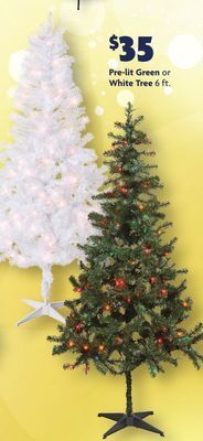 Family Dollar Pre-lit green or white tree offer