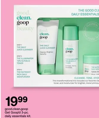 Target Good.clean.goop get goop'd 3-pc. daily essentials kit offer