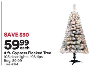 Michaels 4 ft. cypress flocked tree offer