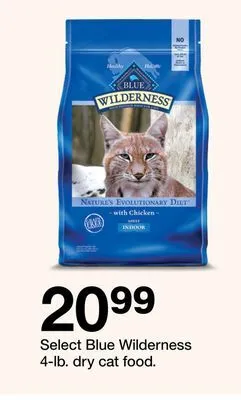 Target Select blue wilderness 4-lb. dry cat food offer