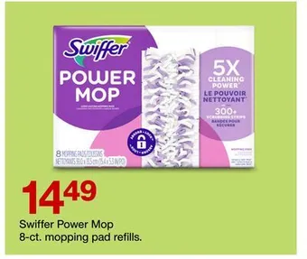 Target Swiffer power mop 8-ct. mopping pad refills offer