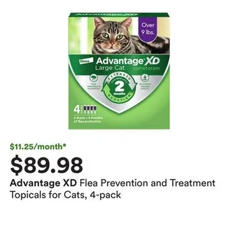 Petco Flea prevention and treatment topicals for cats, 4-pack offer