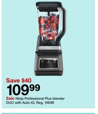 Target Ninja professional plus blender duo with auto-iq offer