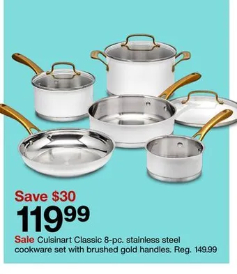 Target Cuisinart classic 8-pc. stainless steel cookware set offer