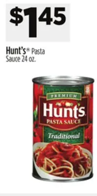 Dollar General Hunt's pasta sauce offer