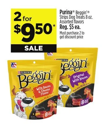 Dollar General Purina beggin' strips dog treats offer