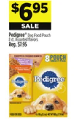 Dollar General Pedigree dog food pouch offer