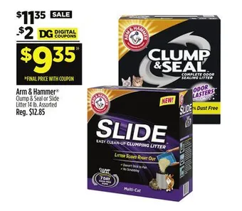 Dollar General Arm & hammer clump & seal or slide litter offer
