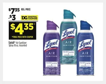 Dollar General Lysol air sanitizer spray offer