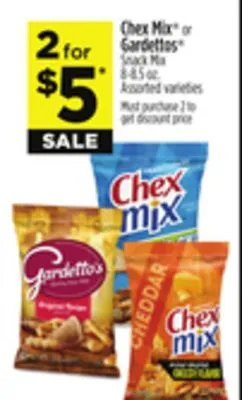 Dollar General Chex mix or gardettos snack mix offer