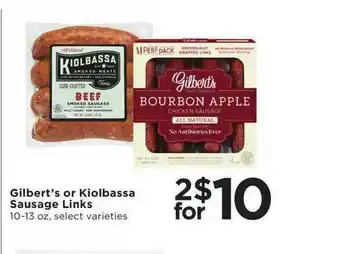 Cub Foods Gilbert's Or Kiolbassa Sausage Links offer