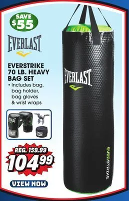 Big 5 Everlast 70-lb. everstrike heavy bag kit offer
