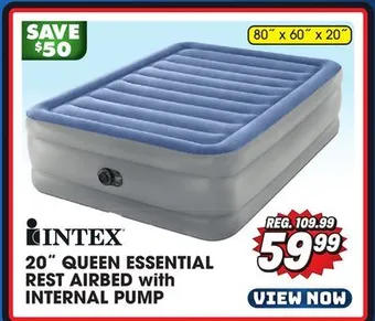 Big 5 Intex 20 queen essential rest airbed with internal pump offer