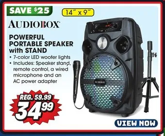 Big 5 Audiobox powerful portable speaker with stand offer