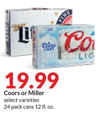 Hy-Vee Coors or miller offer