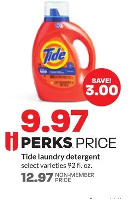 Hy-Vee Tide laundry detergent offer