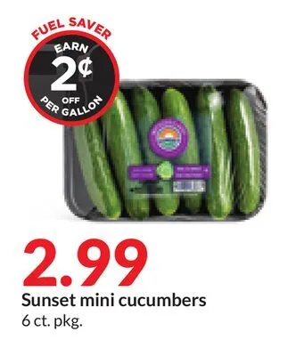 Hy-Vee Sunset mini cucumbers offer