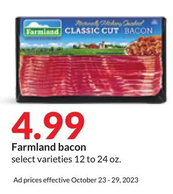 Hy-Vee Farmland bacon offer