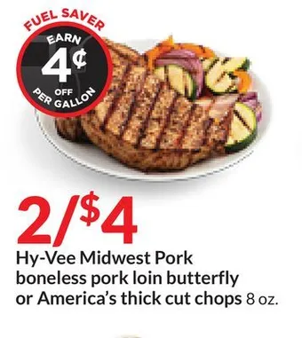 Hy-Vee Hy-vee midwest pork boneless pork loin butterfly or america's thick cut chops offer