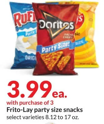 Hy-Vee Frito-lay party size snacks offer