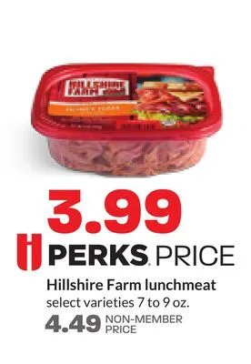 Hy-Vee Hillshire farm lunchmeat offer