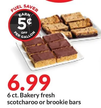 Hy-Vee 6 ct. bakery fresh scotcharoo or brookie bars offer