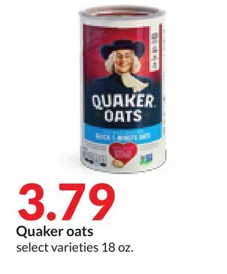 Hy-Vee Quaker oats offer