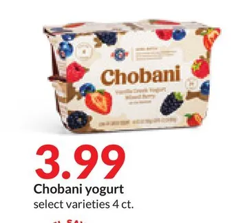 Hy-Vee Chobani yogurt offer