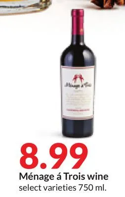 Hy-Vee Ménage á trois wine offer