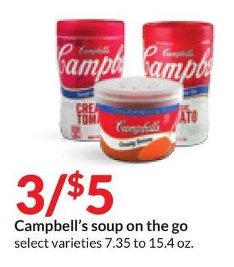 Hy-Vee Campbell's soup on the go offer