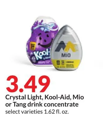 Hy-Vee Crystal light, kool-aid, mio or tang drink concentrate offer