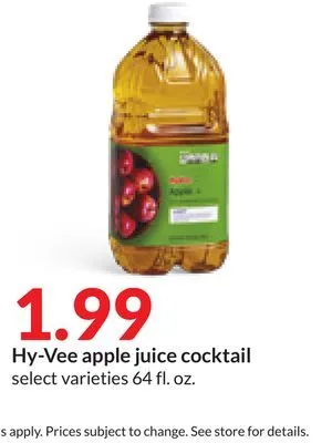 Hy-Vee Hy-vee apple juice cocktail offer