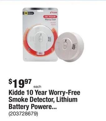 The Home Depot Kidde 10 year worry-free smoke detector, lithium battery powered, smoke alarm offer
