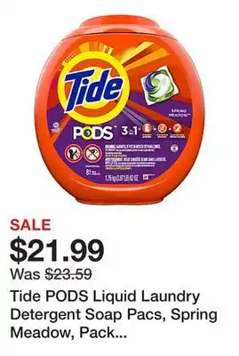 Office Depot Tide pods liquid laundry detergent soap pacs, spring meadow, pack of 81 pacs offer