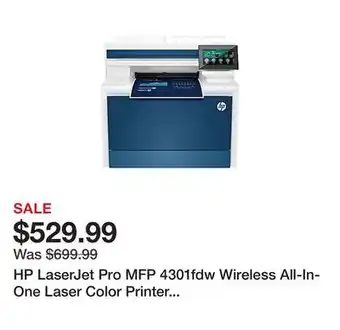 Office Depot Hp laserjet pro mfp 4301fdw wireless all-in-one laser color printer (4ra82f) offer
