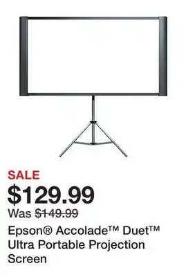 Office Depot Epson accolade duet ultra portable projection screen offer