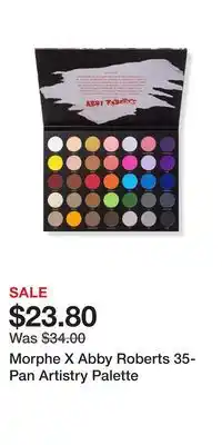 Ulta Beauty Morphe x abby roberts 35-pan artistry palette offer