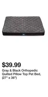 Big Lots Gray & black orthopedic quilted pillow top pet bed, (27 x 36) offer